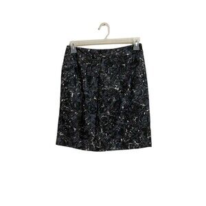 Talbots Floral Skirt Size 6 Petite Dark Colors